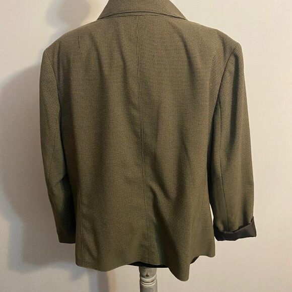 Evan Picone Stretch Green /Gray 3 button front blazer, size 18W - Picture 2 of 4